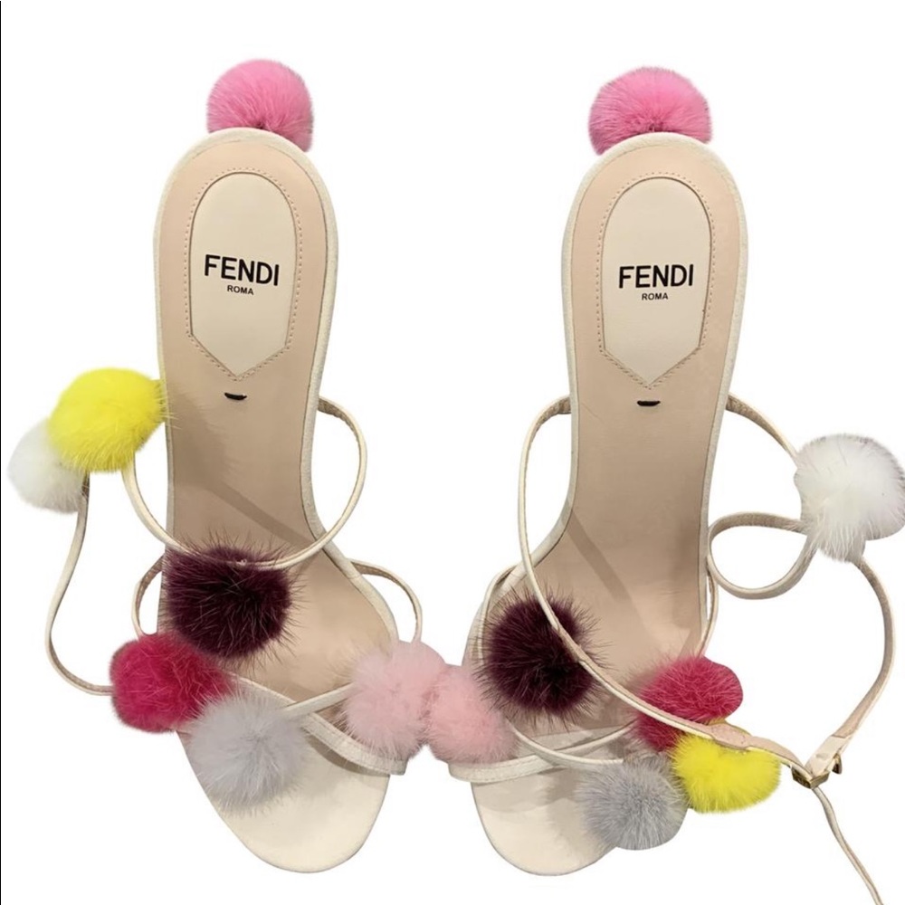 Fendi pon pon sandals